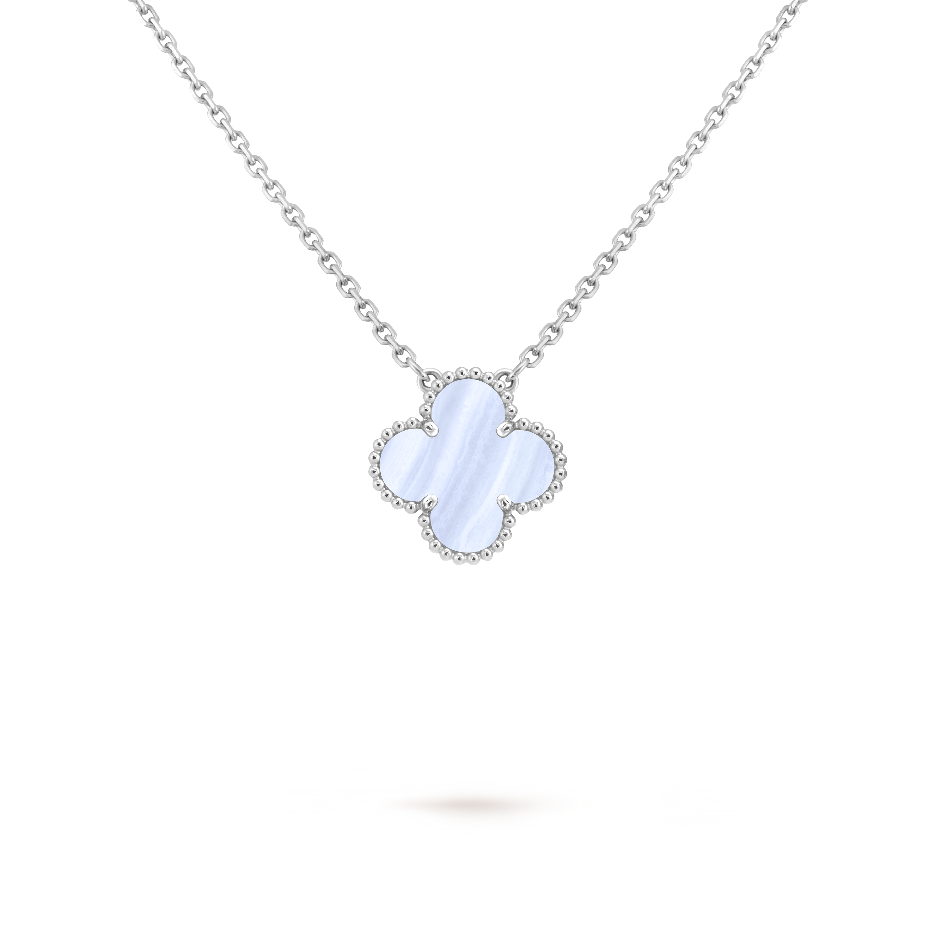 Vintage Alhambra吊墜, 18K白金, 玉髓:  1顆寶石, Detail, Jewelry Pendent- Van Cleef & Arpels