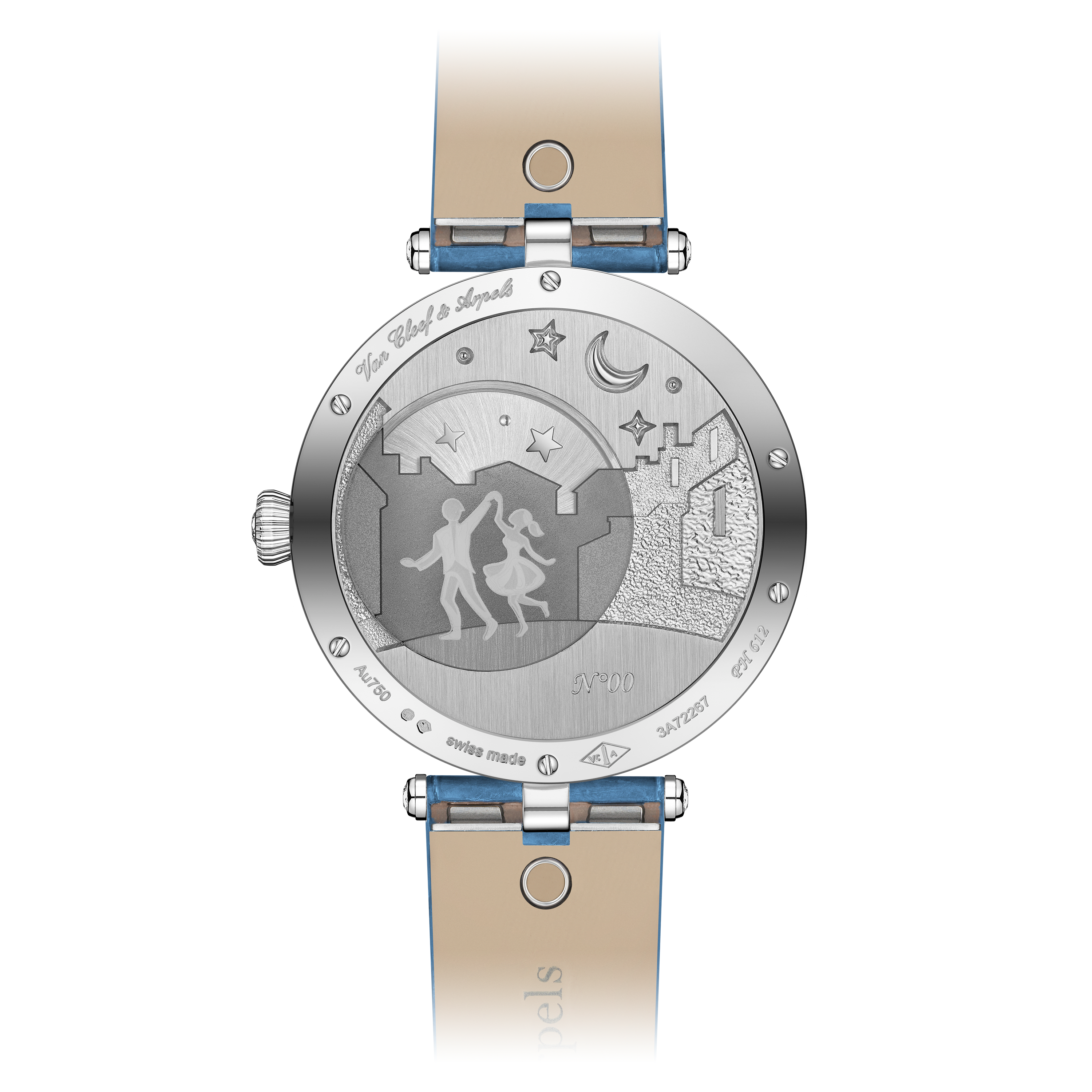 Lady Arpels Bal des Amoureux Automate watch, 18K white gold, Diamond:  122 stones,  2.82 carats, Back, Watch - Van Cleef & Arpels