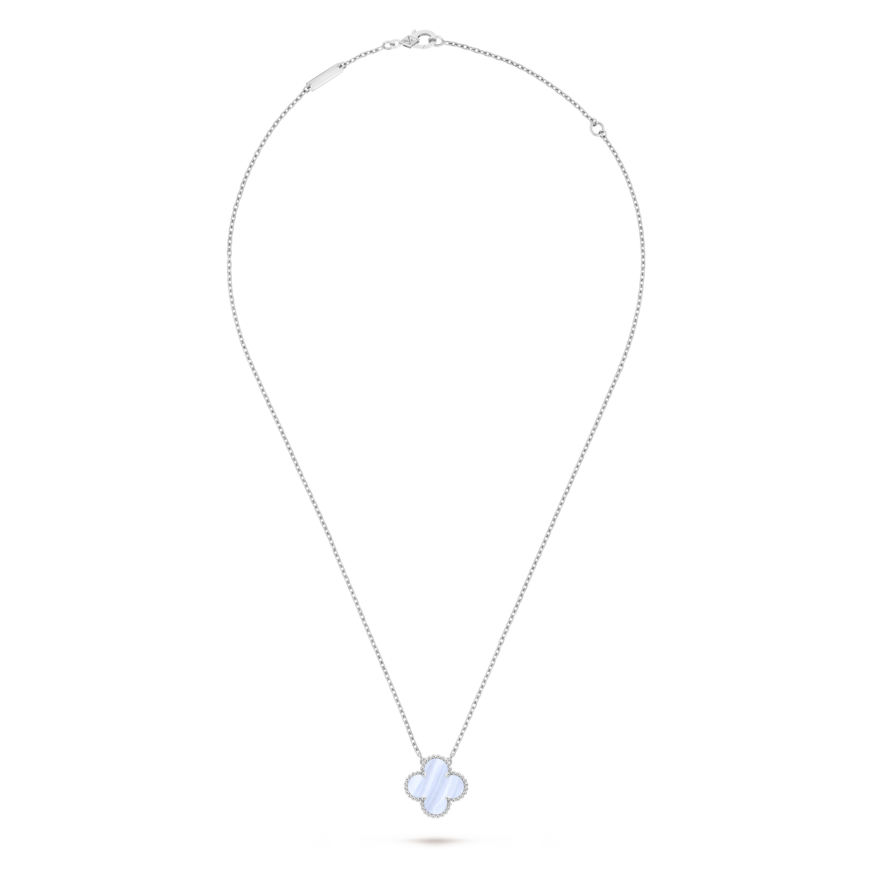 Vintage Alhambra吊墜, 18K白金, 玉髓:  1顆寶石, Front, Jewelry Pendent- Van Cleef & Arpels