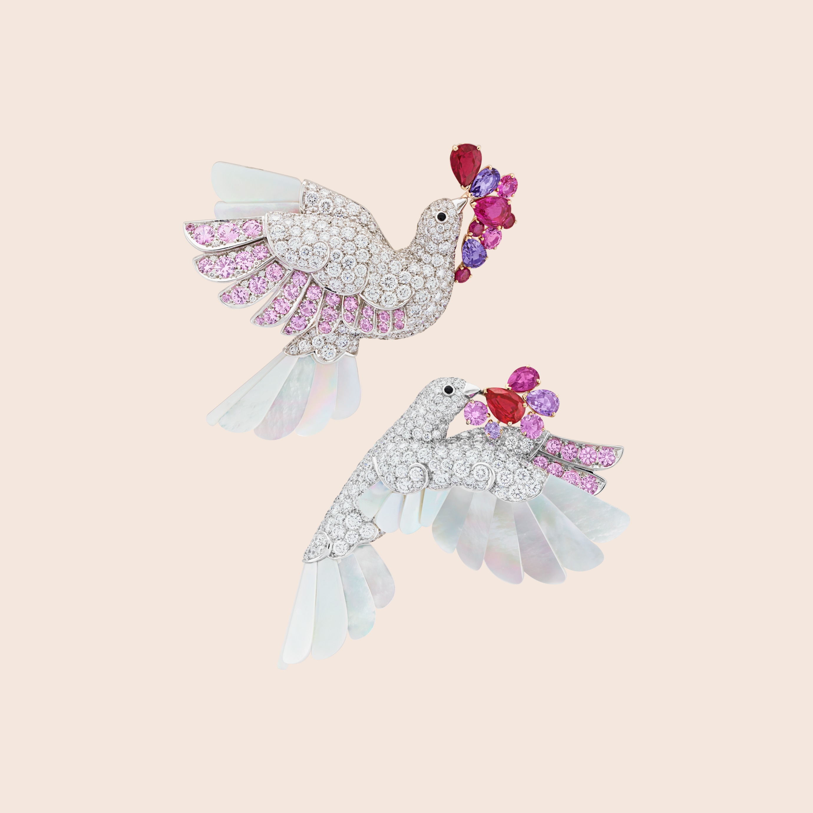 Van cleef and discount arpels bird hoop earrings