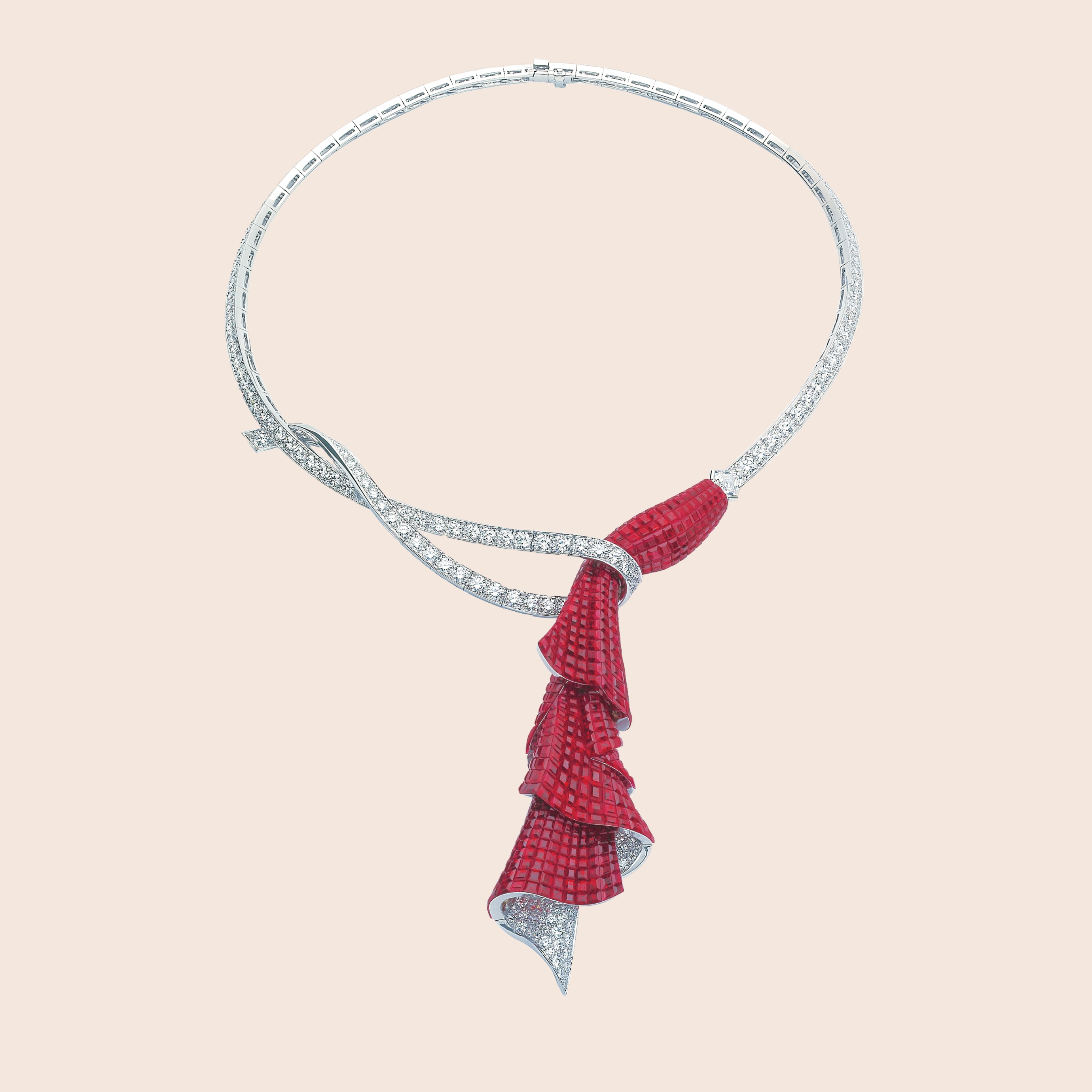 VAN CLEEF & ARPELS COLLIER 'ZIP' TRANSFORMABLE RUBIS ET DIAMANTS