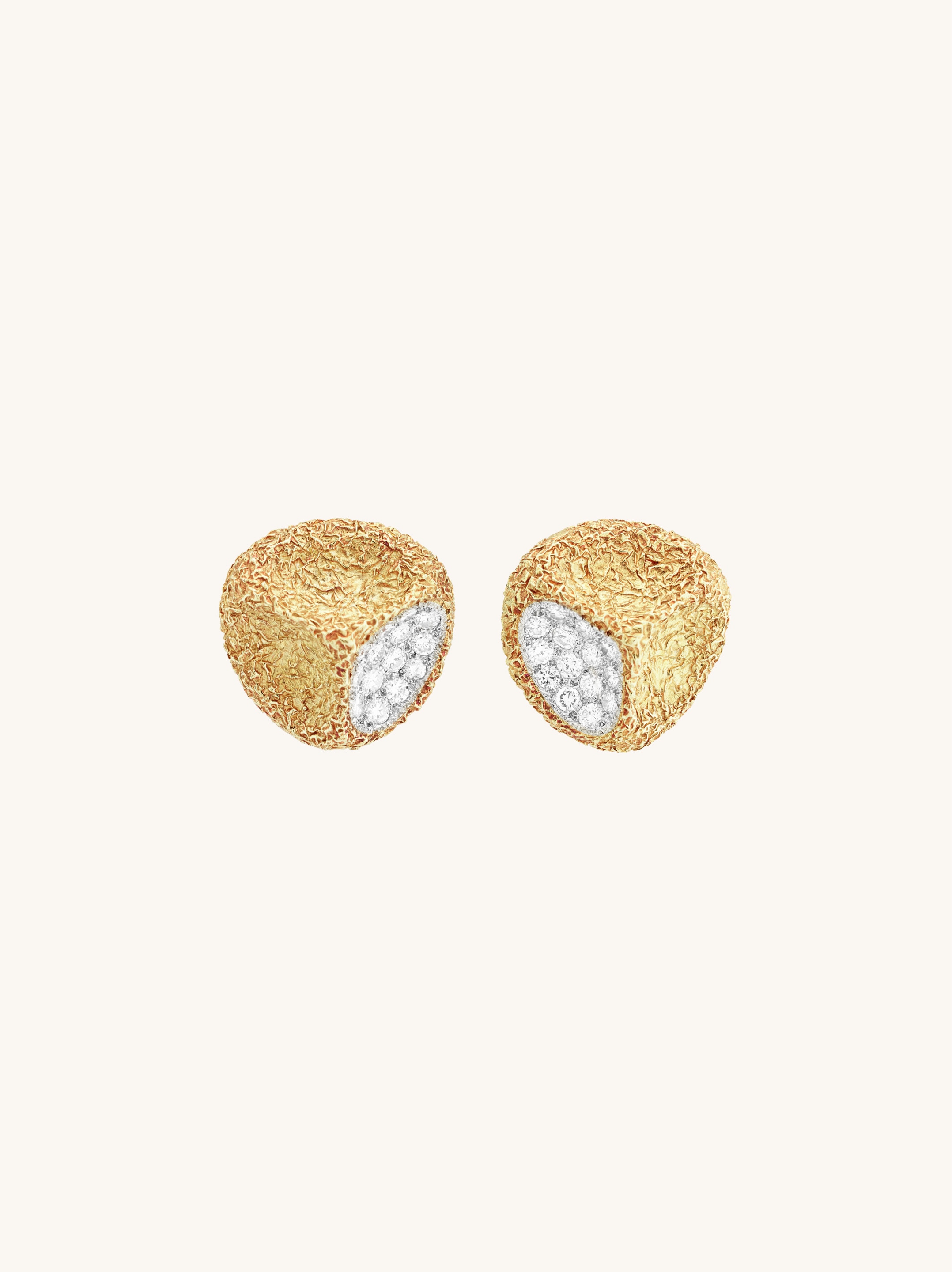 Van Cleef & Arpels 18K Yellow Gold 1970's Diamond Earrings And A