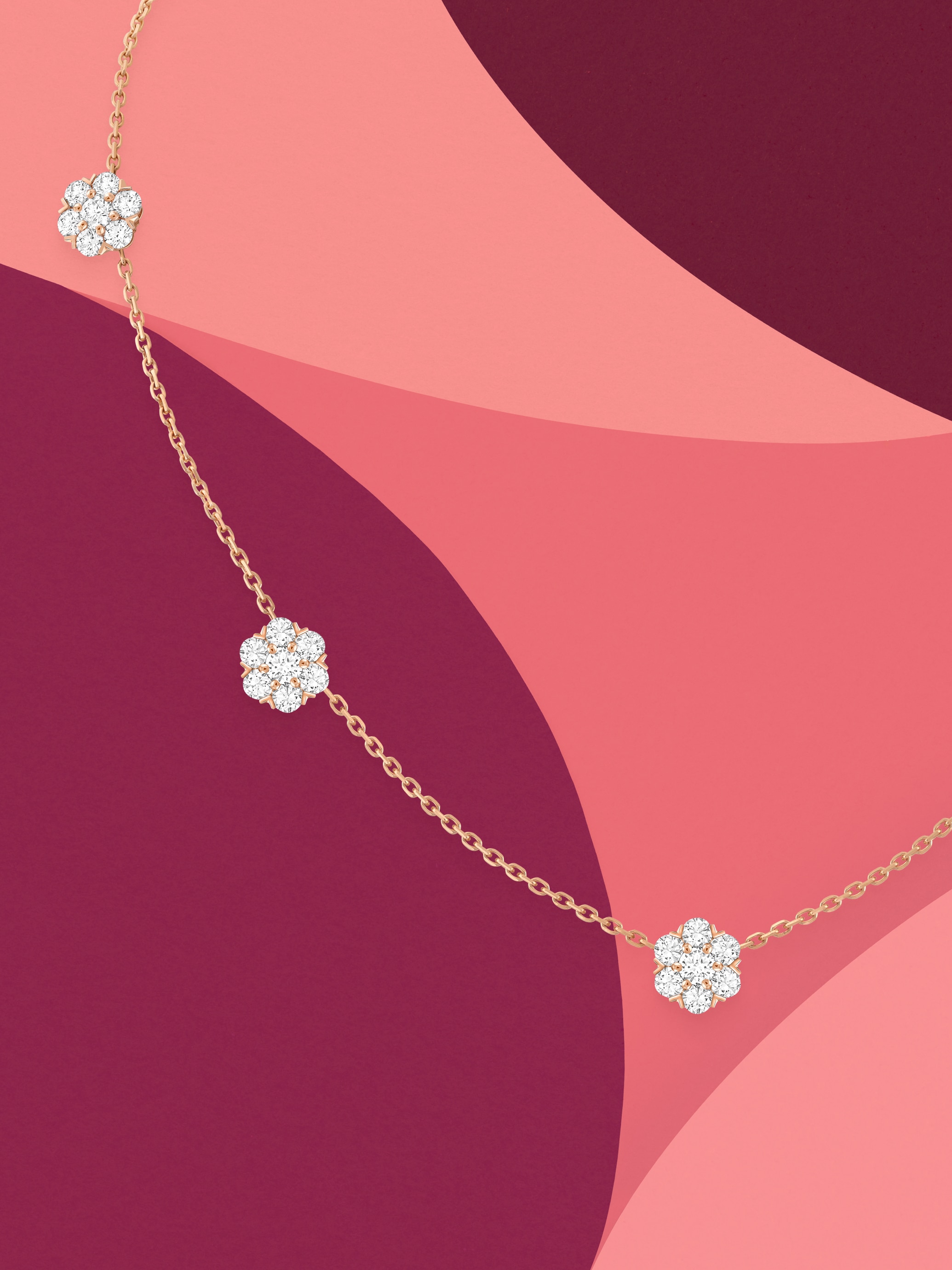 Fleurette pendant 18K rose gold, Diamond - Van Cleef & Arpels