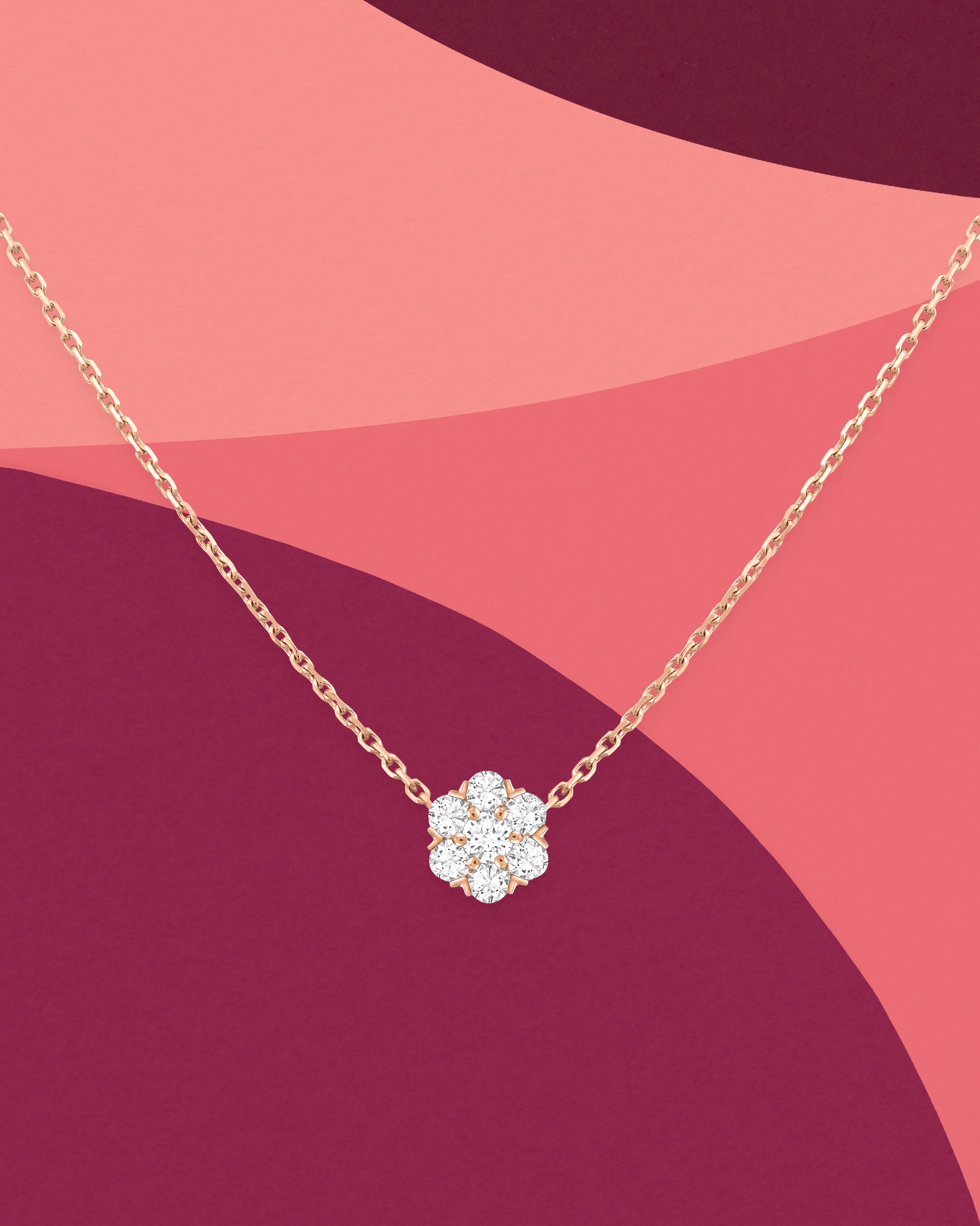 Fleurette吊墜,18K玫瑰金,鑽石. Fleurette系列,Van Cleef & Arpels梵克雅寶