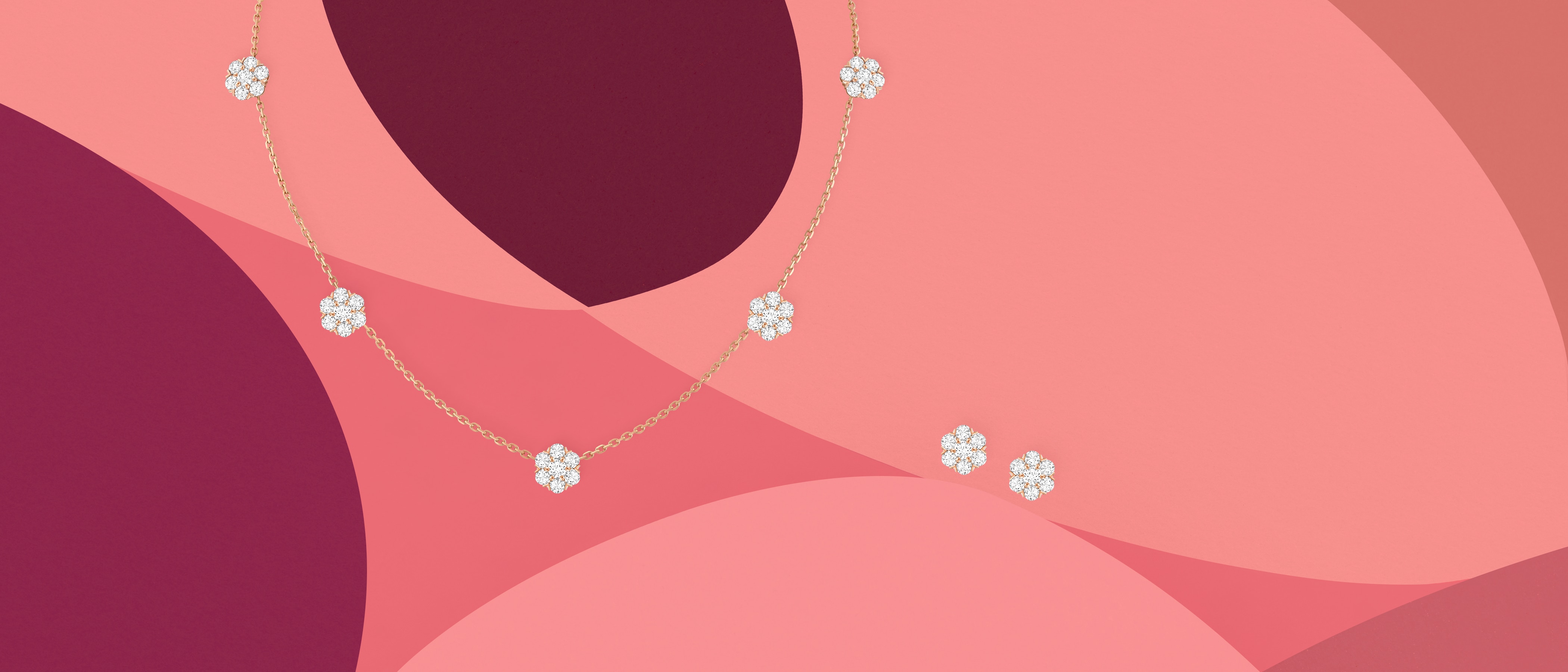 Flora Rose Gold Pink Jewellery Set