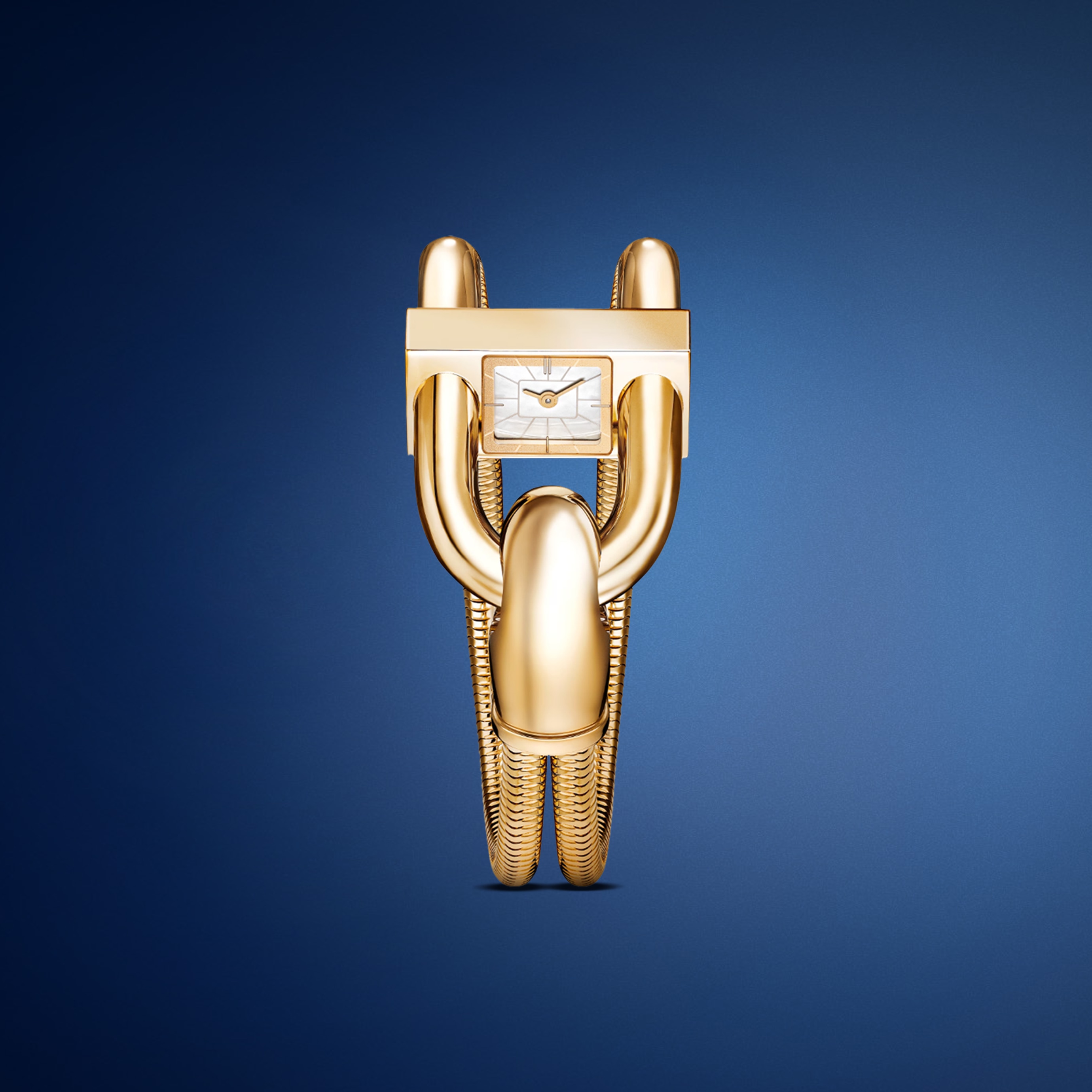 Cadenas watch, 18K yellow gold, mother-of-pearl, quartz movement. Cadenas collection, Van Cleef & Arpels.